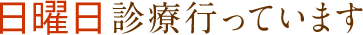 日曜日、診療行っています
